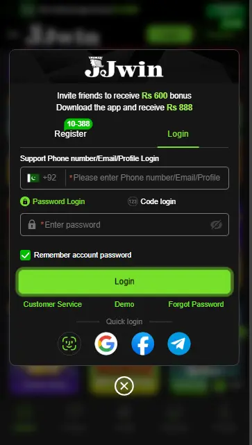 Log in to an Existing Account on the JJWIN